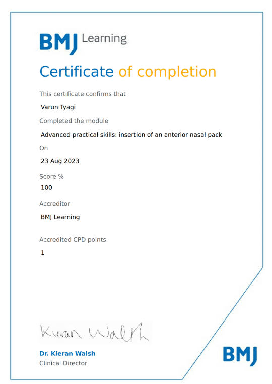 CPD Course Certificate