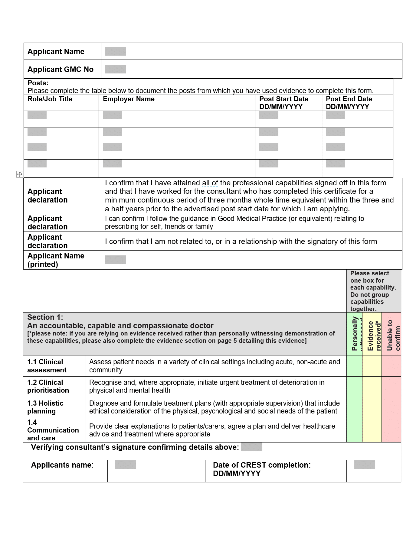 CREST Form Page 2