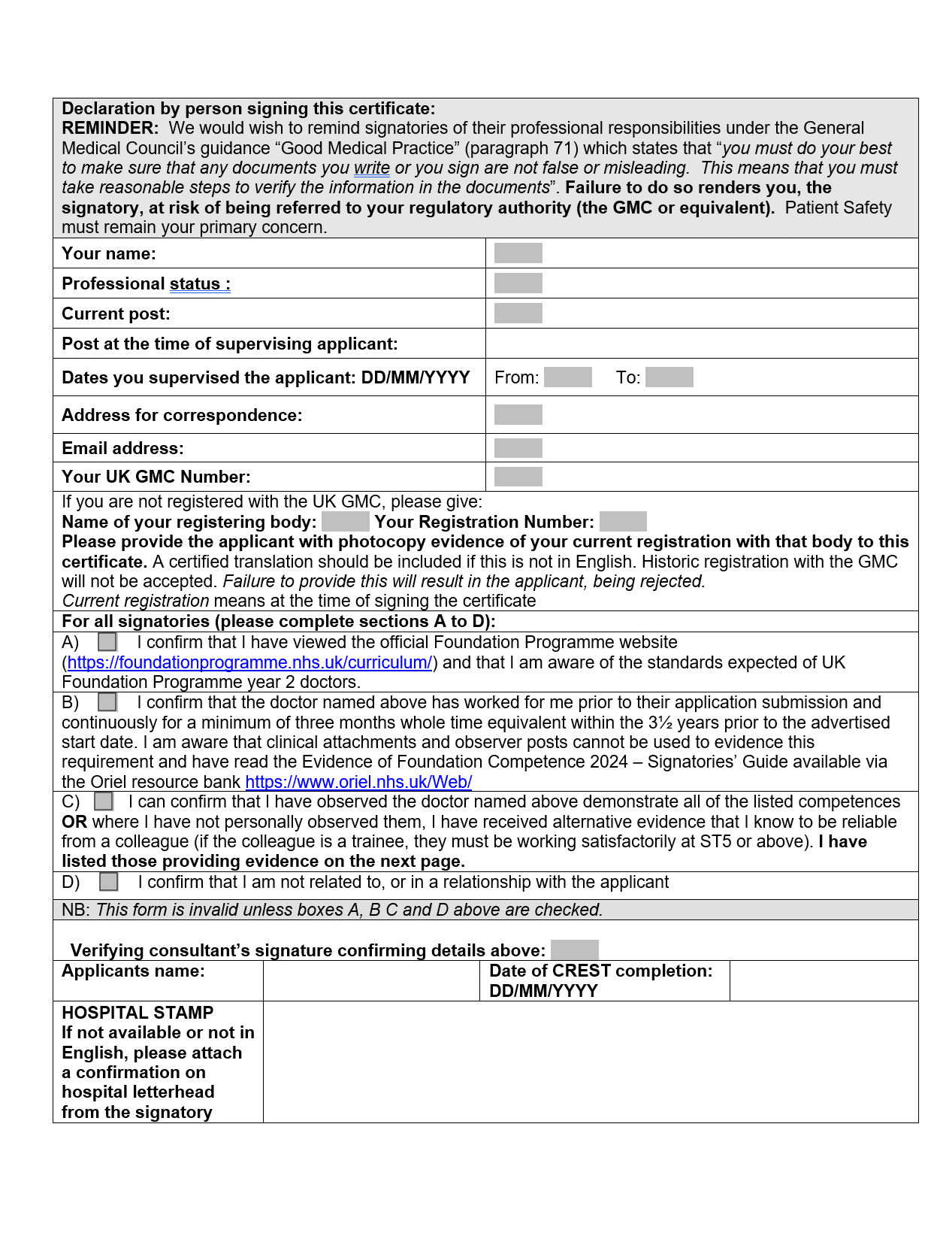 CREST Form Page 4