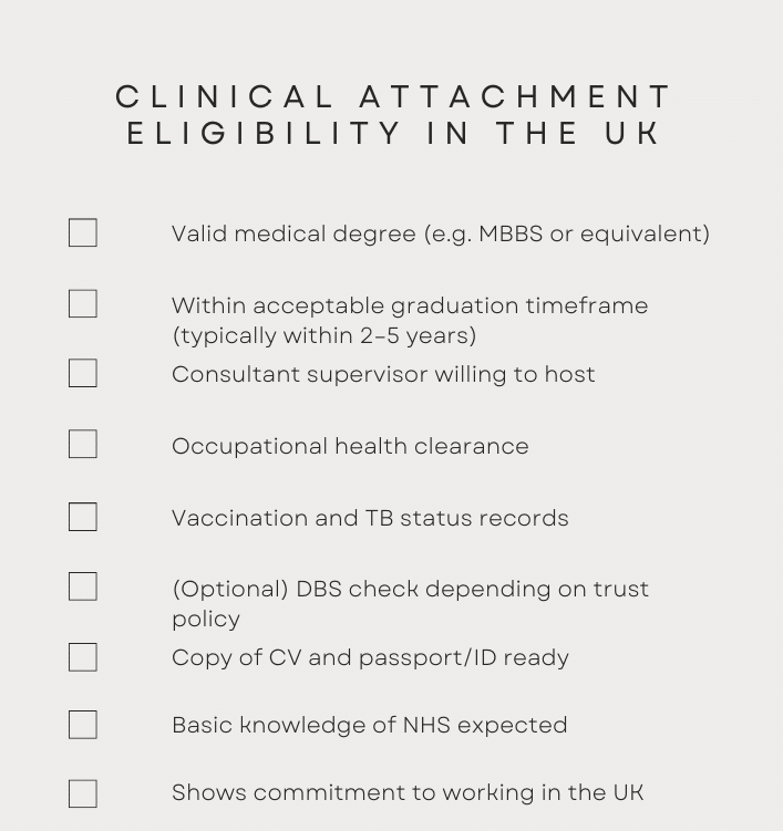 Clinical Attachment Eligibility in the UK