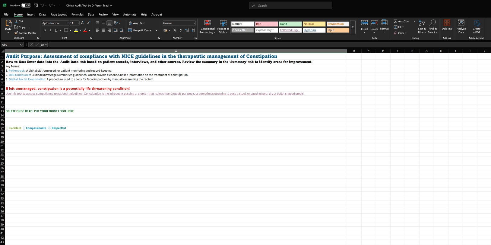 Clinical Audit Tool for NHS
