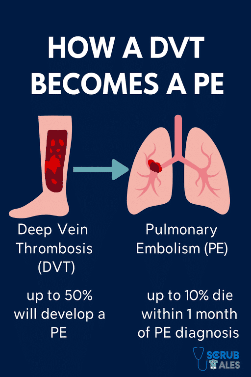 DVT to PE progression with risk stats