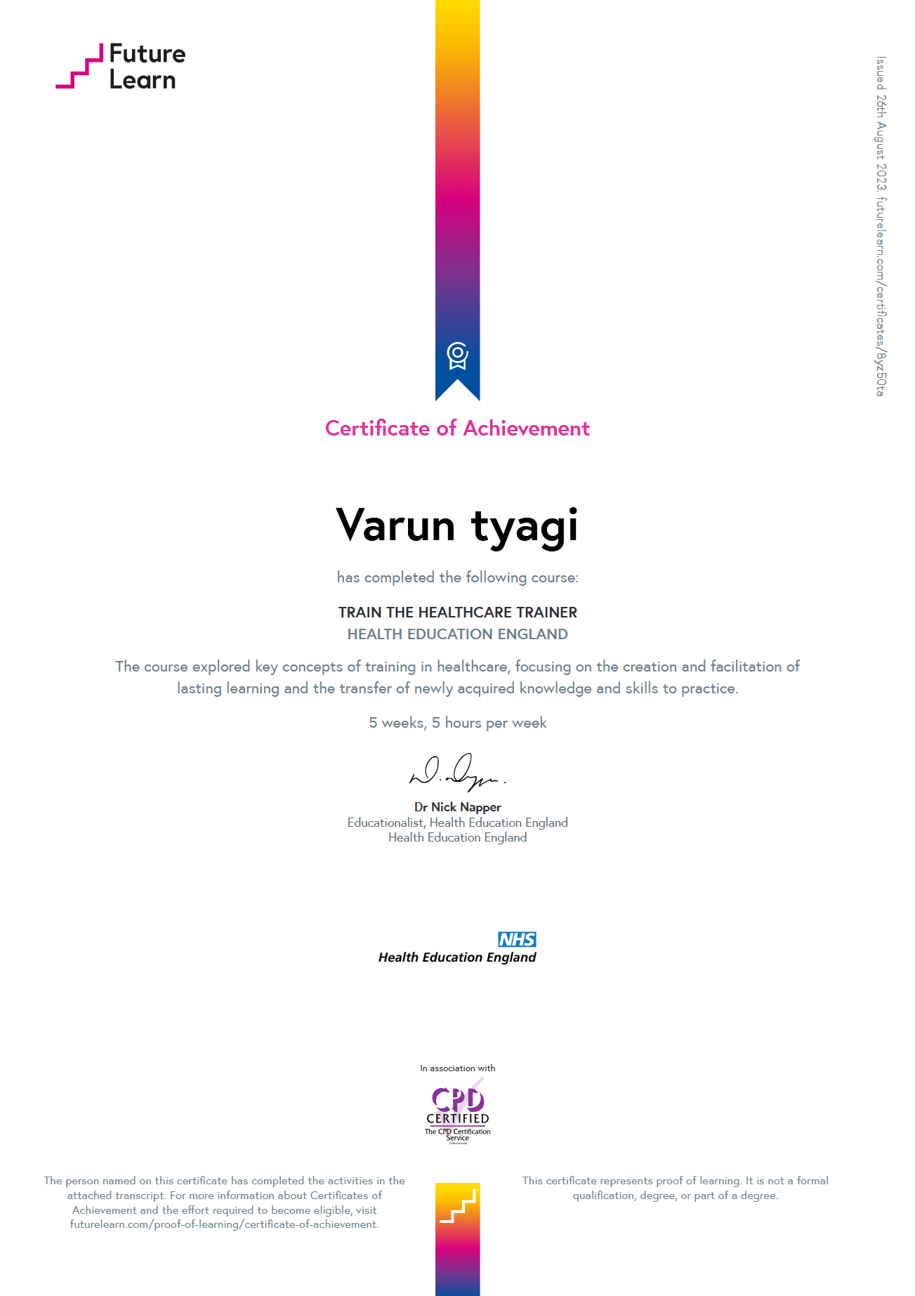 FutureLearn CPD Certificate