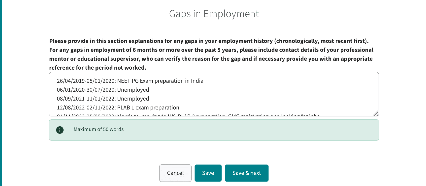 Gaps in Employment