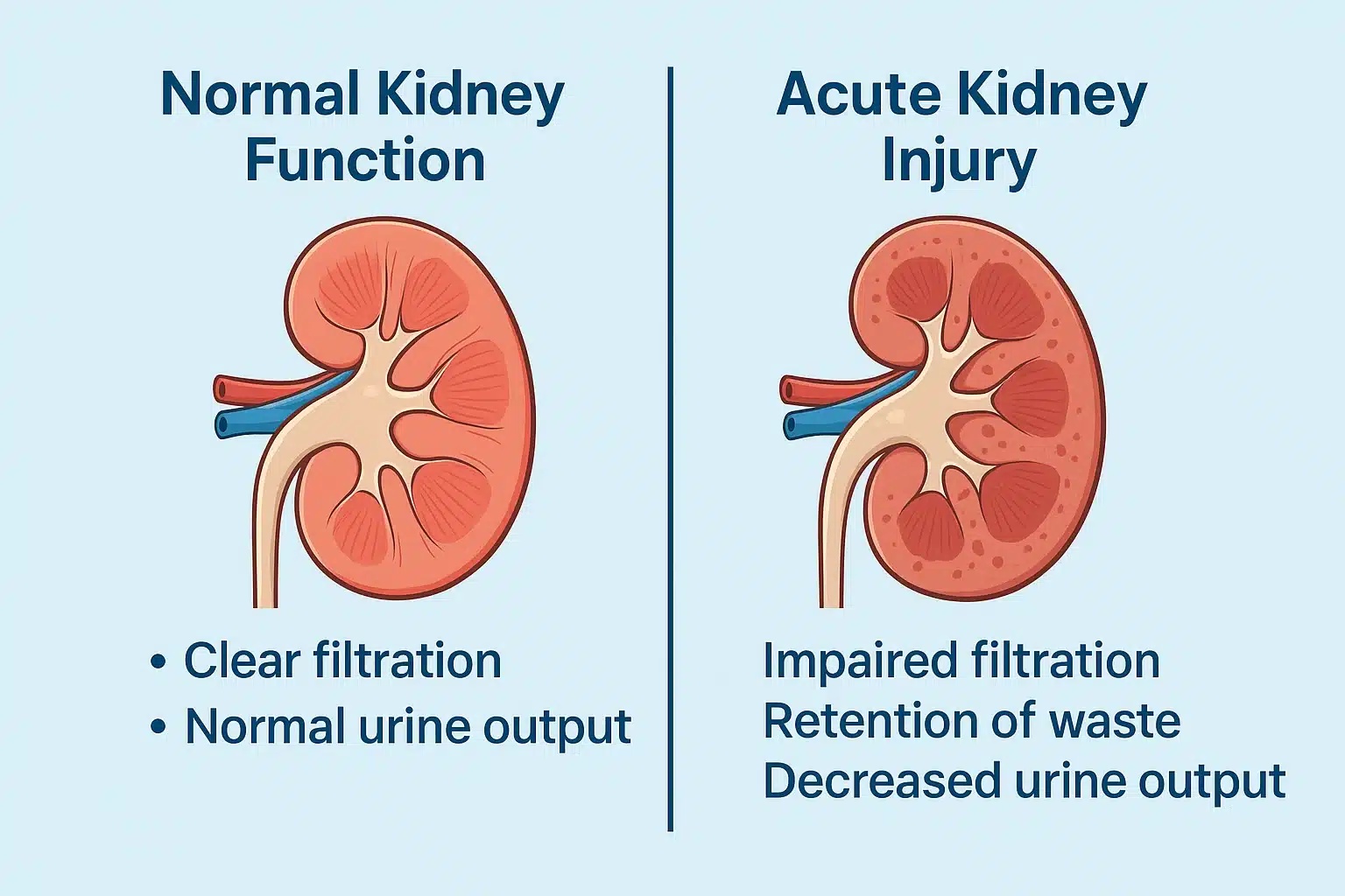 Normal Kidney Function vs Acute Kidney Injury