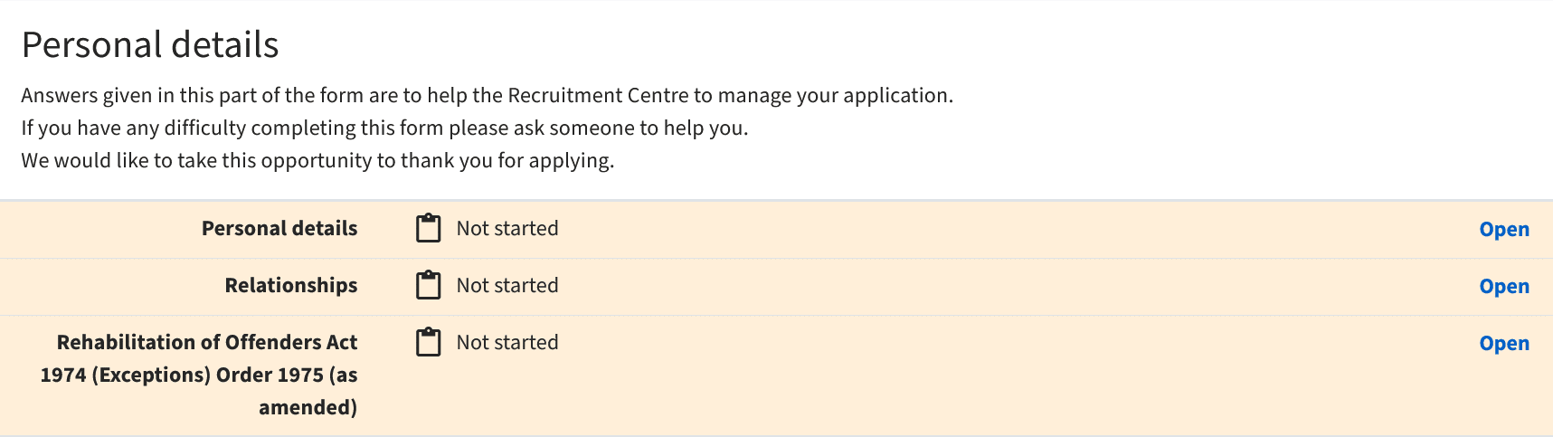 Personal Details Trac Job NHS Application