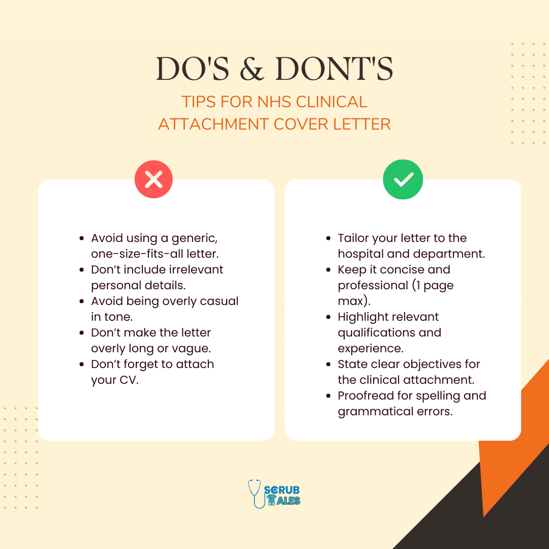 Tips for NHS Clinical Attachment Cover Letter
