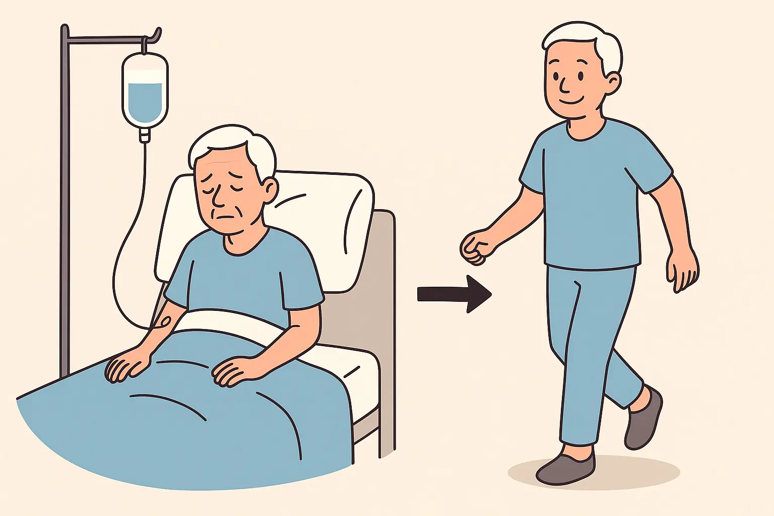 medical image of patient walking again